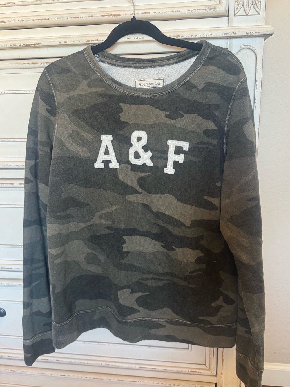 Abercrombie Olive Camo Crewneck Sweatshirt